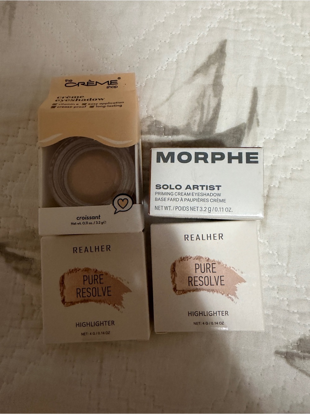 Morphe & The Crème Shop Eye Creams with RealHer Pure Resolve Highlighters bundle